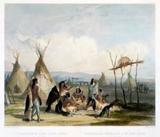 Funeral Scaffold of a Sioux Chief near Fort Pierre Creator: J Hurlimann