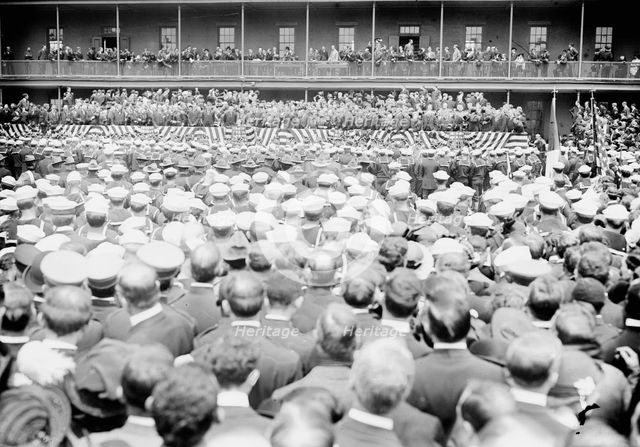 Funeral Services, Brooklyn Navy Yard, 1914. Creator: Bain News Service.