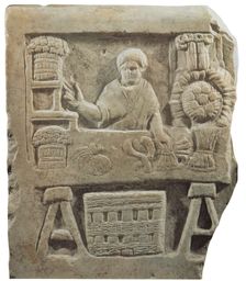 Funeral stele depicting a vegetable vendor, c150-200. Creator: Unknown