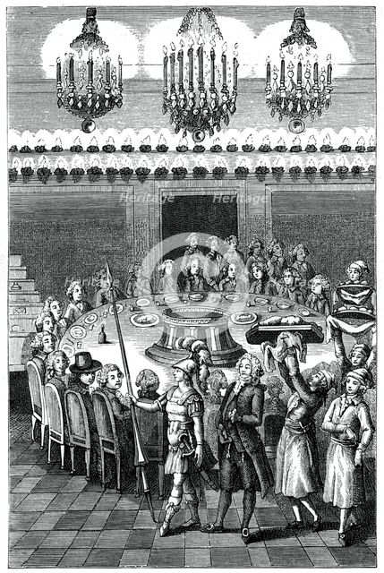 Funeral Supper, 1783, (1885).Artist: Binet