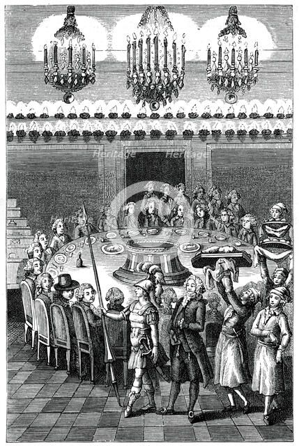 Funeral Supper, 1783, (1885).Artist: Binet