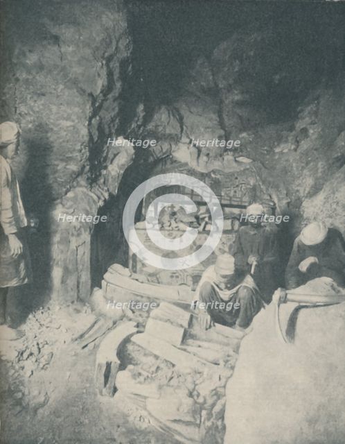 'Funerary Chamber Where Egyptian Mummies Awaited Resurrection', c1935. Artist: Unknown.