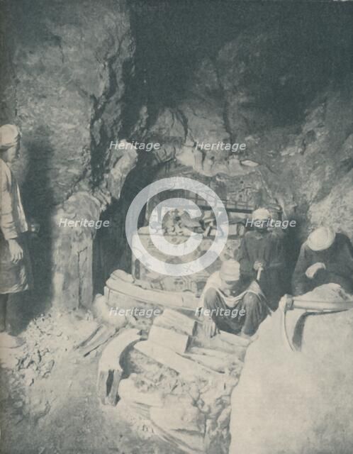 'Funerary Chamber Where Egyptian Mummies Awaited Resurrection', c1935. Artist: Unknown.