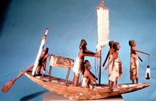 Funerary boat of painted wood, 9th Dynasty, Ancient Egypt, 2232-2140 BC. Artist: Anon