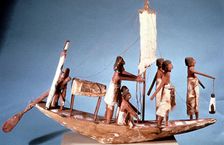 Funerary boat of painted wood, 9th Dynasty, Ancient Egypt, 2232-2140 BC. Artist: Anon