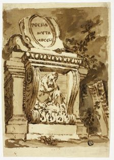 Funerary Monument Inscribed "Poesia Muta", n.d. Creator: Unknown