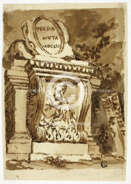 Funerary Monument Inscribed "Poesia Muta", n.d. Creator: Unknown.