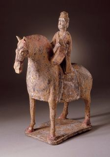 Funerary Sculpture of a Female Equestrian Drummer (image 1 of 2), between c.500 and c.534. Creator: Unknown