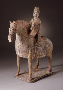 Funerary Sculpture of a Female Equestrian Drummer (image 1 of 2), between c.500 and c.534. Creator: Unknown
