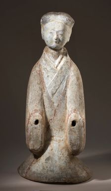 Funerary Sculpture of a Kneeling Entertainer, 206 B.C.-25 A.D.. Creator: Unknown