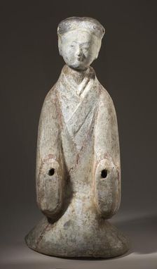 Funerary Sculpture of a Kneeling Entertainer, 206 B.C.-25 A.D.. Creator: Unknown
