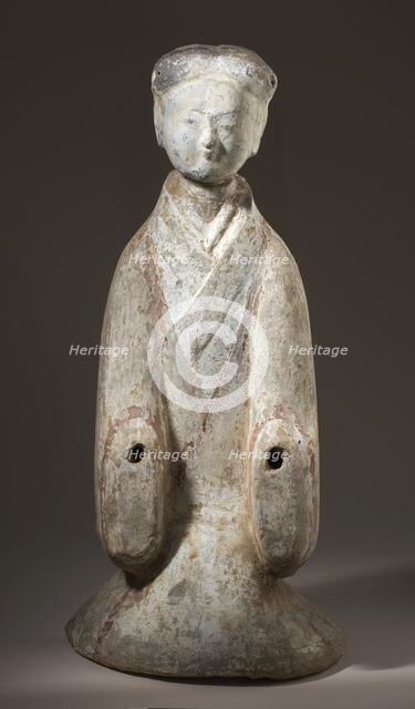 Funerary Sculpture of a Kneeling Entertainer, 206 B.C.-25 A.D.. Creator: Unknown.