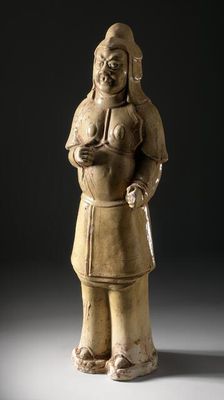 Funerary Sculpture of a Pair of Soldiers, between 581 and 618. Creator: Unknown