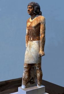 Funerary statue of Nenkheftka, made in polychromed limestone
