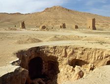 Funerary towers, Valley of the Tombs, Oasis of Tadmor, Palmyra, Syria, Roman, c1st century (1999). Creator: LTL