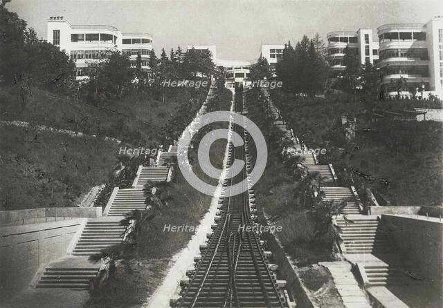 Funicular of the Voroshilov Sanatorium of the Red Army (RKKA) in Sochi, Soviet Union, 1930 Creator: Hannes Meyer.