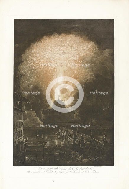 Fuoco Artificiale detto la Girandola (The Fireworks above Castel Sant'Angelo), ca. 1783.