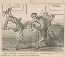 Fureur de Monsieur Cobden ..., 19th century. Creator: Honore Daumier