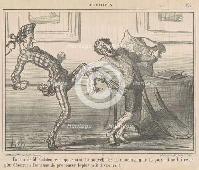 Fureur de Monsieur Cobden ..., 19th century. Creator: Honore Daumier.