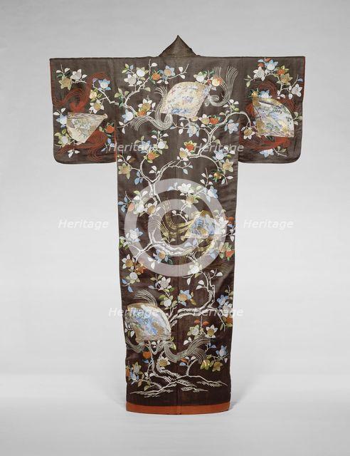 Furisode, Japan, late Edo period (1789-1868)/ Meiji period (1868-1912), 19th century. Creator: Unknown.