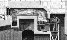 Furnace of the type to be installed in the Pere la Chaise crematorium, Paris, 1888