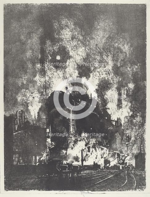 Furnaces at Night, 1916. Creator: Joseph Pennell.