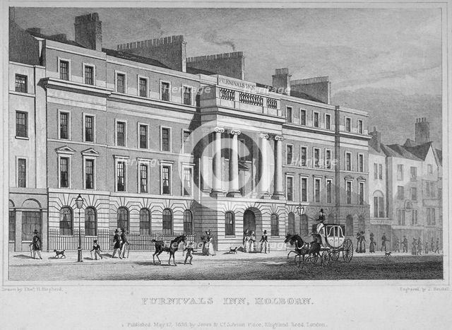 Furnival's Inn, City of London, 1828. Artist: W Henshall