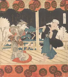 Furuichi Dance (No. 2 of a Set of Four), 19th century. Creator: Gakutei