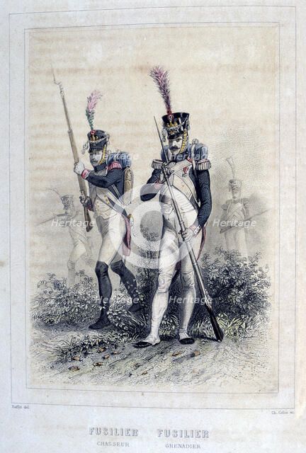 'Fusilier Grenadier and Fusilier Chasseurs', 1859.  Artist: Auguste Raffet