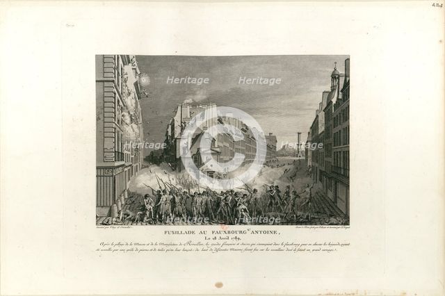 Fusillade in the Faubourg St. Antoine, 28 April 1789, 1802. Creator: Niquet, Claude (1770-1831).