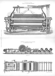 Fustian Loom and Improved Slasher-Sizing Machine, late 19th century? Artist: George B Smith