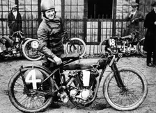 FW Dixon with a Harley-Davidson, 1923