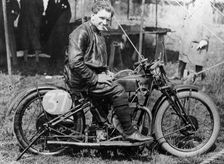 FW Dixon with a HRD motorbike, 1927