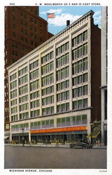 FW Woolworth Co 5 and 10 Cent store, Chicago, Illinois, USA, 1928