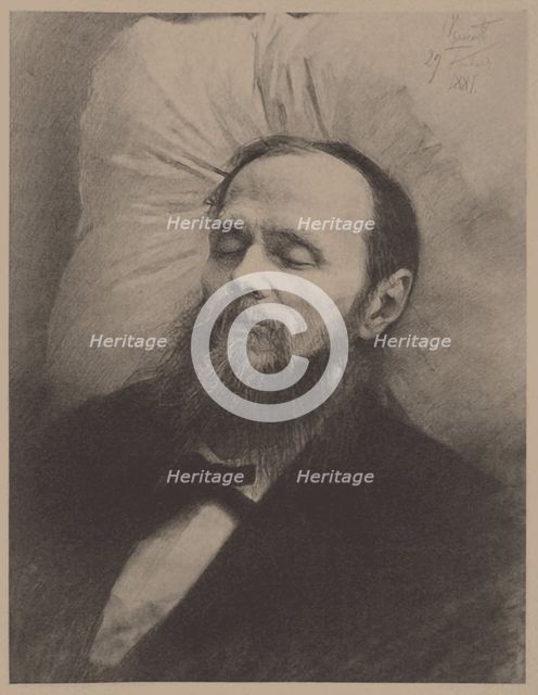 Fyodor Dostoyevsky on the deathbed, 1881.