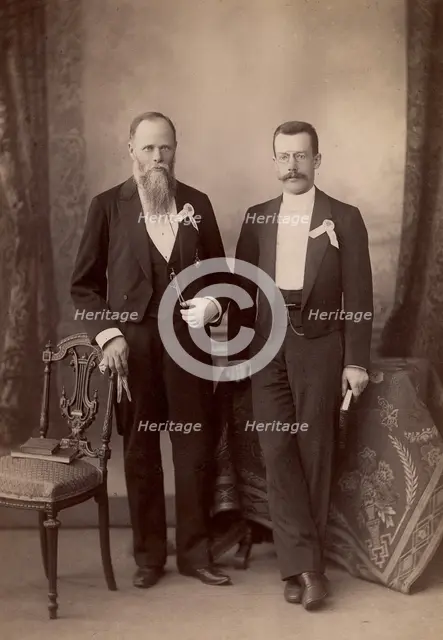 G.V. Yudin and V.I. Klochkov - bibliophile and St. Petersburg owner of an antique bookshop. 1890. Creator: Levitskii.