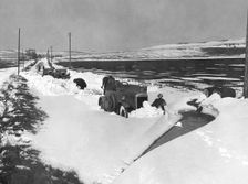 G.W.K. stuck in snowdrifts 1921. Creator: Unknown