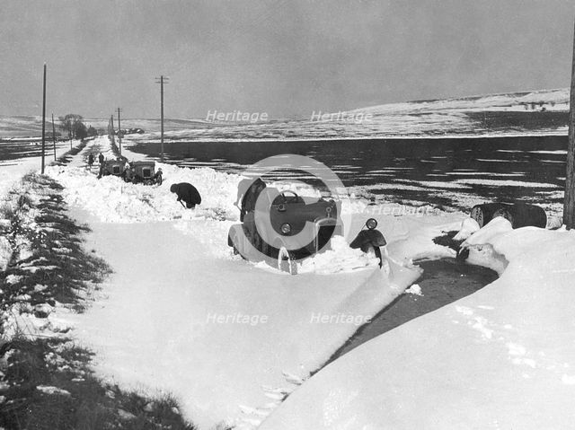 G.W.K. stuck in snowdrifts 1921. Creator: Unknown.