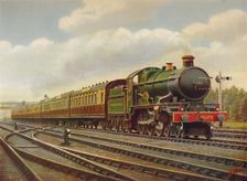 G.W.R. Cornish Riviera Limited Express at Full Speed,- Engine Pendennis Castle., 1926
