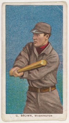 G. Brown, Washington, American League, from the White Border series (T206) for the Amer..., 1909-11. Creator: American Tobacco Company