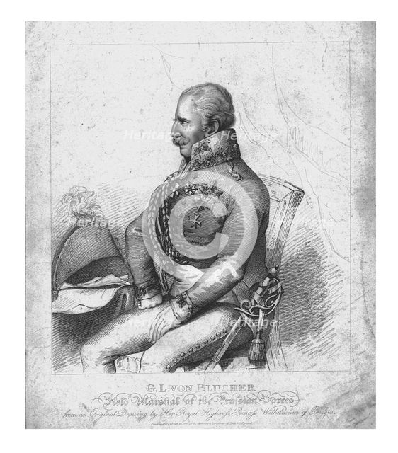 'G. L. von Blucher, Field Marshal of the Prussian Forces', 1814.  Creator: H Meyer.