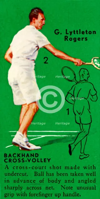 'G. Lyttleton Rogers - Backhand Cross-Volley', c1935. Creator: Unknown.