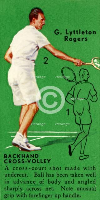 'G. Lyttleton Rogers - Backhand Cross-Volley', c1935. Creator: Unknown.