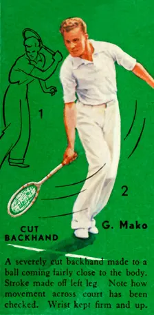G. Mako - Cut Backhand c1935. Creators: Gene Mako, Unknown