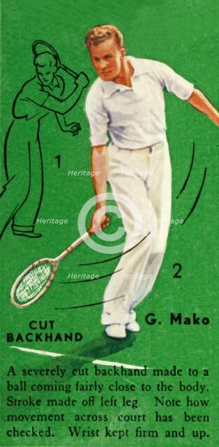 'G. Mako - Cut Backhand', c1935. Creators: Gene Mako, Unknown.