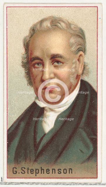 G. Stephenson, printer's sample for the World's Inventors souvenir album (A25) for Allen &..., 1888. Creator: Allen & Ginter.