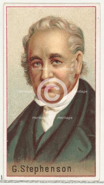 G. Stephenson, printer's sample for the World's Inventors souvenir album (A25) for Allen &..., 1888. Creator: Allen & Ginter.