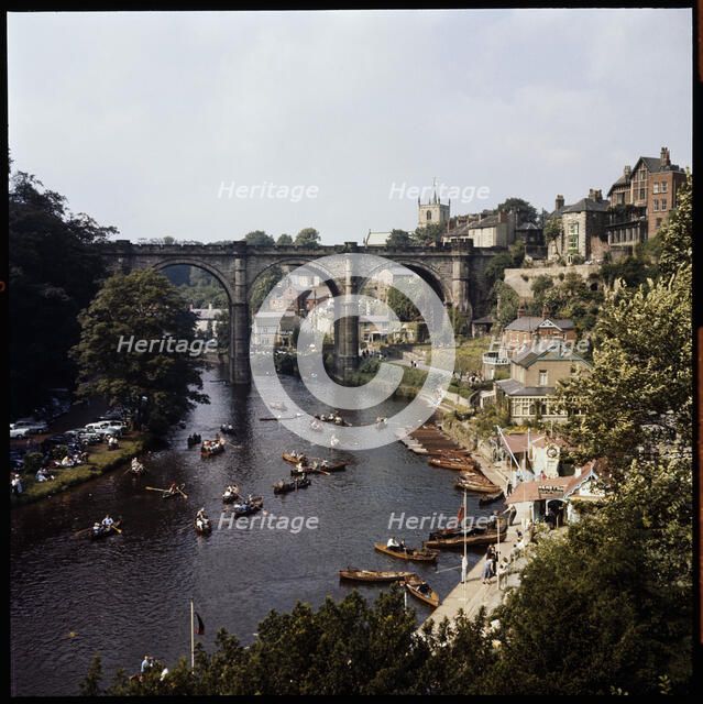Knaresborough Viaduct, Knaresborough, Harrogate, North Yorkshire, 1950-1970. Creator: Walter Scott.