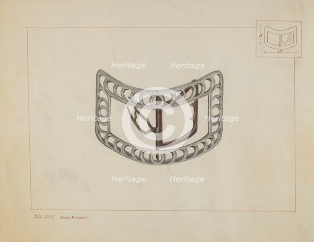 Knee Buckles, c. 1937. Creator: James M. Lawson.