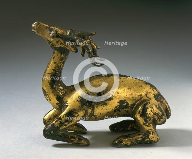 Kneeling Deer (image 2 of 2), between 618 and 906. Creator: Unknown.